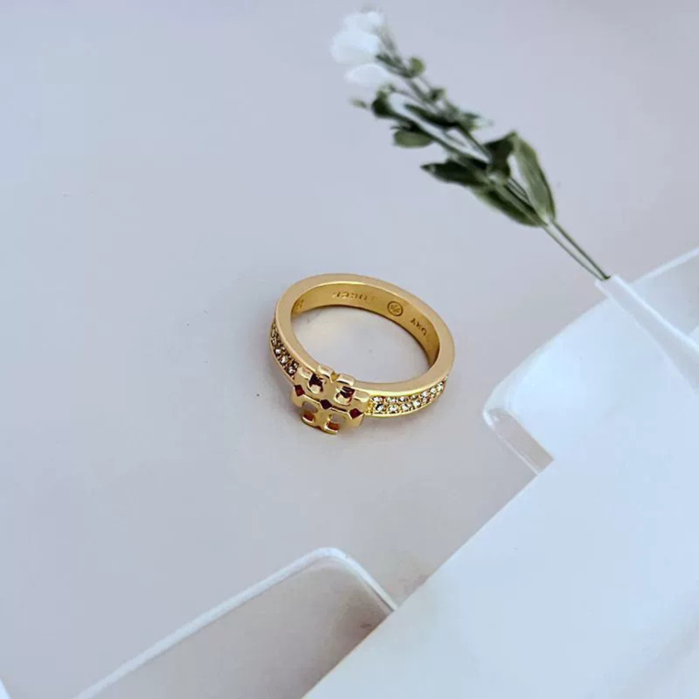 Tory Burch Alphabet Rhinestone Ring - Picture 2 of 6